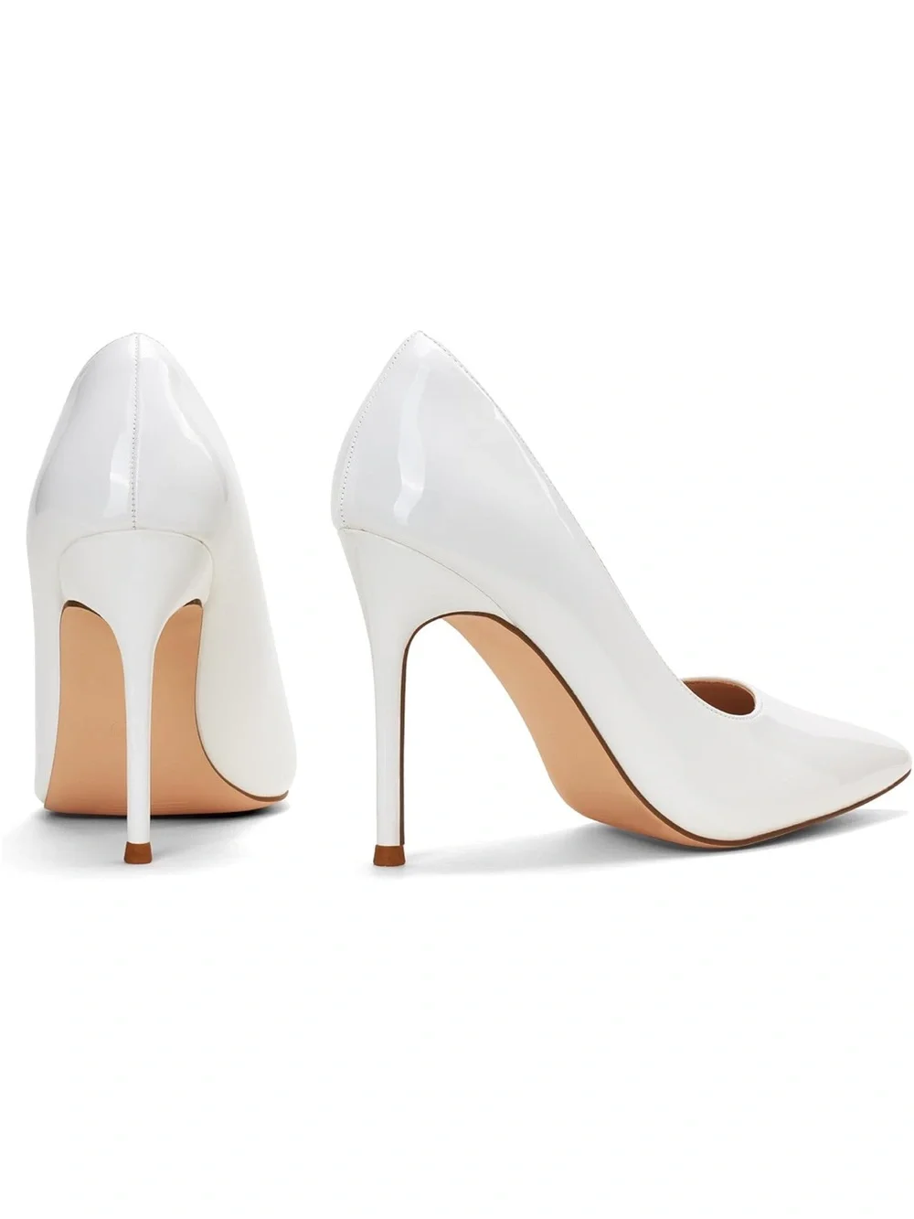 Elisabeth Lang Classic White Patent Pointed-Toe Stiletto Pump - Picture 6 of 9